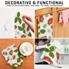 Naanle Red Strawberries Flower Kitchen Towels 1 Pack Dish Cloths