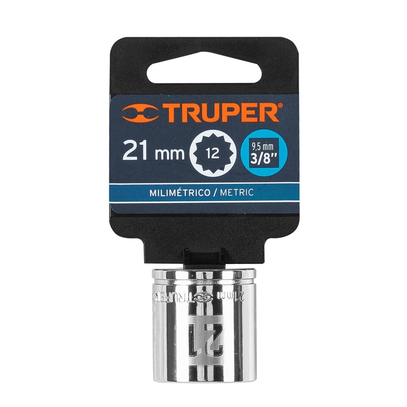 Truper D-3821-M, Dado de 12 puntas mm, 21 mm, cuadro