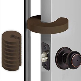 Brown - Door Stopper Finger Pinch Guards - 8 Pack - 3 Colors Available - Prevent Baby/Toddler Injuries with A Child Proof Door Stopper - Extra Soft Foam - Large Universal Sleek Design - Driddle