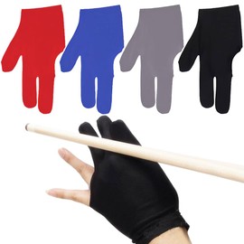 ZGIOPGEIN 4 Pcs Snooker Billiard Gloves Anti Slip 3 Fingers Gloves Elastic Pool Gloves Billiard Accessories for Men Women Shooters Snooker