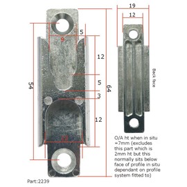 Gardinia Mushroom or Roller Cam Upvc Striker Keep Universal Door or Window