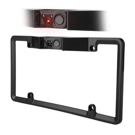 3 in 1 Car License Plate Frame Parking Sensor, Rearview Reverse Backup Camera 2LED, Suitable for Parking & Back up Car