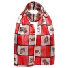 Dog Print Satin Stripe Scarf, Square Red