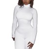 Azhong Women's Sexy Long Sleeve Turtleneck Jumpsuits Bodycon Back Zipper