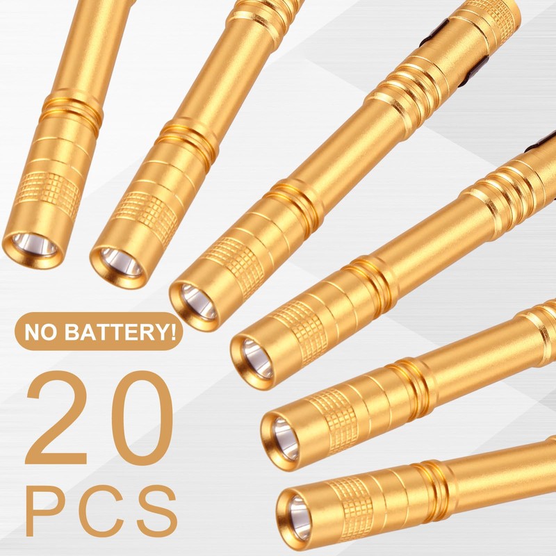 Hortsun 20 Pcs Mini Pen Light Flashlights Father Day Gifts