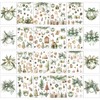 Gueevin 24 Sheets Sage Green Christmas Rub on Transfers for