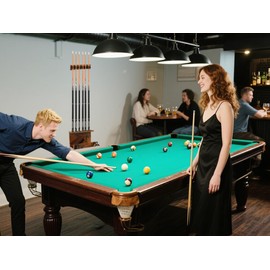 WHEARTED Pool Cue Holder Wall Mount, 2025 Upgrade Pool Stick Holder Pool Table Accessories, Pool Cue Rack Billiards Accessories, 6 Cues Sticks Storage Rack Pool Table Equipment Organizer