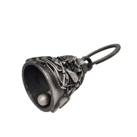Motorcycle Bell with Hanger for Biker, Good Luck Biker Bells & Motorcycle Accessories, Keychain Luck Bell, Biker Skull, Medium