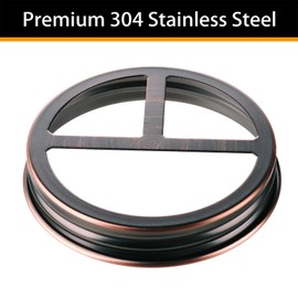 [Wide Mouth ONLY] SheeChung 2 Pack Mason Jar Toothbrush Holder Lid - Rustproof 304 Stainless Steel for Ball Mason Jar or Any Pint. Jar, Farmhouse Decor Bathroom Accessories Set - Oil Rubbed Bronze