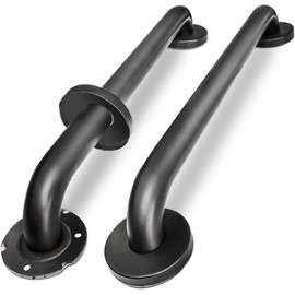 Handicap Grab Bars, 2 Pack 24 Inch Shower Grab Bar for Seniors, 304 Stainless Steel ADA Grab Bars for Bathtubs and Showers, Toilet, Safety Shower Handles for Elderly, Disabled, Injury (Matte Black)