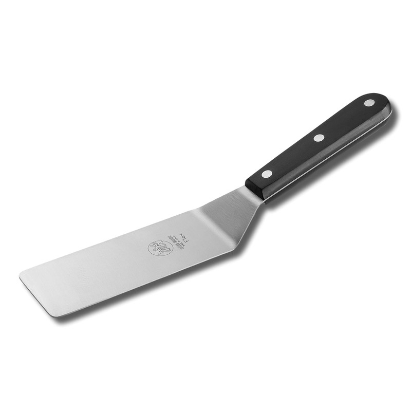 Slim Flexible Stainless Steel Spatula with Tecnopolymer Handle, Black, Triple