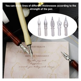 Pack of 5 Dip Pen Nibs Metal Comic Dip Pen Replacement Nib Scrapbook Journal Hand Writing Nib