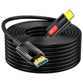 Cable HDMI de fibra óptica Anehmeta 50 pies/15M, cable HDMI 2.1 largo compatible con 48Gbps de alta velocidad 8K@60Hz 4K@120Hz Dynamic HDR/eARC/HDCP 2
