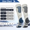 Merino Wool Ski Socks 2 Pairs, Thermal Knee High Warm