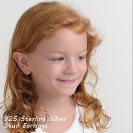 TINGN Earrings Silver 925 Women Girls Medical Stud Earrings Gold Silver Rose Gold 26 Letters Jewellery Hypoallergenic Earrings for Women Girls Sensitive Earrings, Sterling Silver