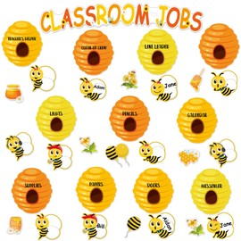 Qyeahkj Bee Birthday Bulletin Board Decorations Set Bees Hives Birthday Classroom Bulletin Board Honeycomb Paper Cutouts Party Supplies for Teacher Students Back to School Classroom Wall Decor