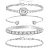 17IF 4 Pcs Dainty Silver Bracelets Set for Women 14K