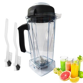 Upgraded For Vitamix Blender Pitcher 64oz,Replacemant for Vitamix 5200 5000 6500 7500 Pro500 750 Vita-Prep VM0101 VM0102 VM0103 VM0197 E310 320 Asy172 Container Cup with 2 Cleaning Brush