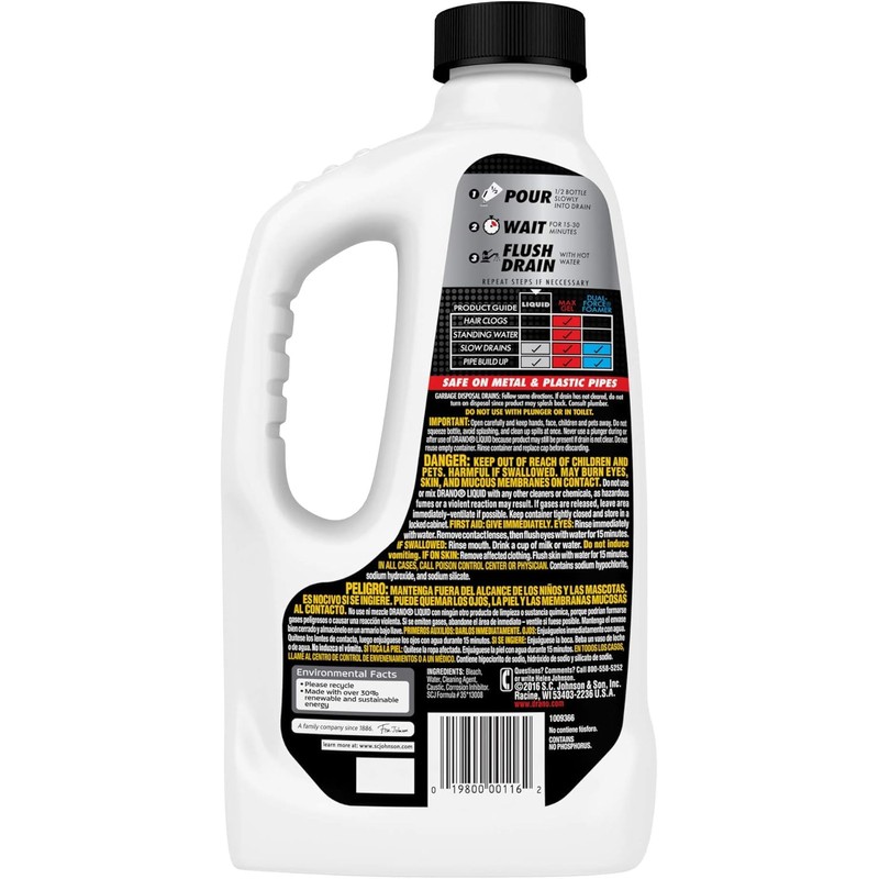 Drano Liquid Drain Clog Remover and Cleaner for Shower or