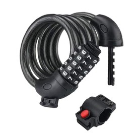 Timotech Candado de Bicicleta de 1.22 Metros, Cadena para Bicicleta Antirrobo, Candado para Moto, Cable de Bloqueo de Bicicleta, Cerradura de 5 Dígitos Reiniciable, Antirrobo Resistente