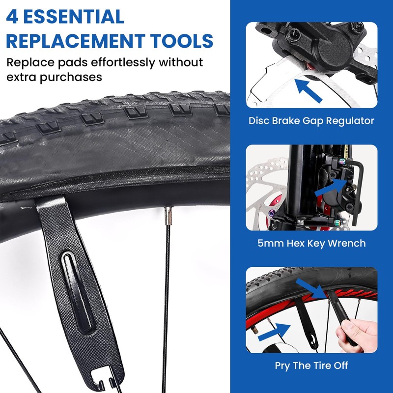 MILYARD 4 Pairs Bike Disc Brake Pads with Installation Tools,