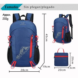 Mochila Ligera y Compacta para Viaje, Mochila plegable，Mochila Impermeable, Ligera para Senderismo Montañismo Escalada, Viaje, Ciclismo,Campismo Deportes al Aire Libre