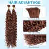 Brown Human Braiding Hair - Water Wave, 100g, 18 Inch,