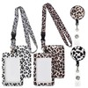 Card Holder ID Vertical, Fashionable Sliding ID Cover, 2 Leopard