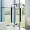 Ranbo C-Shaped 6" Tubular Back-to-Back Frameless Glass Shower Door Push