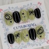 Olive Wire Art Handmade Nail Tips - Square M /
