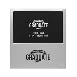 Graduation Silver Photo Frame 6' x 4' - Congratulations Graduate