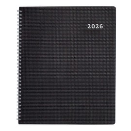 Brownline® 2026 DuraFlex Weekly Planner, Appointment Book, 12 Months, January to December, Twin-Wire Binding, 11" x 8.5", Black (CB950V.BLK-26)