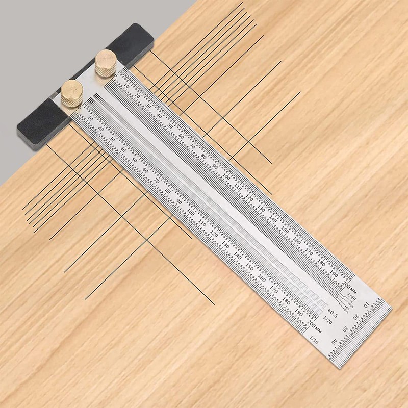 Woodworking Marking T Rulers Ultra Precision,Layout Work Scribe Line Ruler