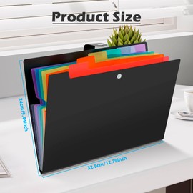 Accordion File Organizer with 7-Grid, Expanding Document Organizer Portable, Color Expanding File Organizer Folder, Receipt Holder Organizer for Classroom, Office, and Home