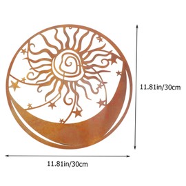 Ipetboom 1pc Sun Shape Iron Art Decoration Carved Metal Craft for Home Garden Unique Table Ornament Indoor Outdoor Use Iron Decor