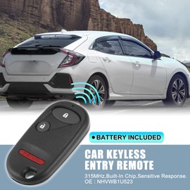 X AUTOHAUX 433MHz NHVWB1U523 Replacement Smart Proximity Keyless Entry Remote Key Fob for Honda Civic 2001-2007 for Pilot 2003-2007 3 Buttons