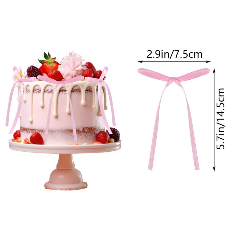 20Pcs Bow Cupcake Toppers - Bowknot Ribbons Coquette Party Decorations