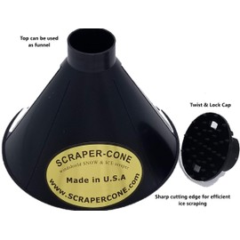2 Pack of The SCRAPER CONE The Original Ice Scraper, Snow Removal Made in The USA Magical Frost Removal Funnel Shaped Cleaning Tool Car Windshield Deicer Magic Scrapers Instascrape Shovel Brush