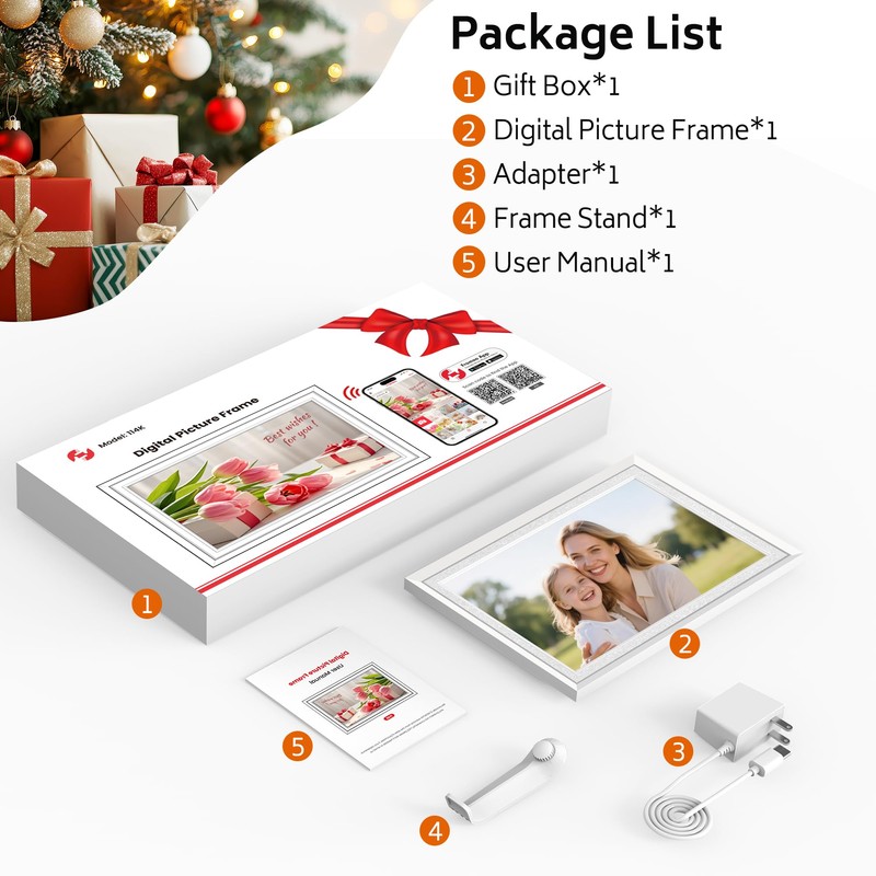 Frameo 10.1" Digital Picture Frame with 32GB Memory White WiFi