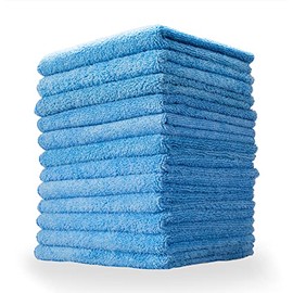 Aero Cosmetics - Toallas de limpieza de microfibra multiuso (paquete de 12 unidades), paño de limpieza para lavado húmedo o sin agua, altamente absorb