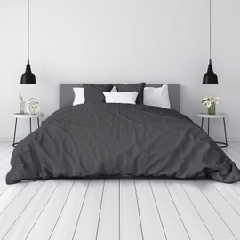 Tafts Duvet Cover Twin Size, 2 Piece Set, Pure 100% Viscose Derived from Bamboo, Luxuriously Soft, Silky Smooth and Cooling, 1 Pillowcase (Twin, Midnight Black)