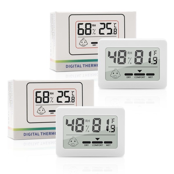 Mini Thermometer Hygrometer Indoor Room Thermometer Humidity Meter LCD Digital