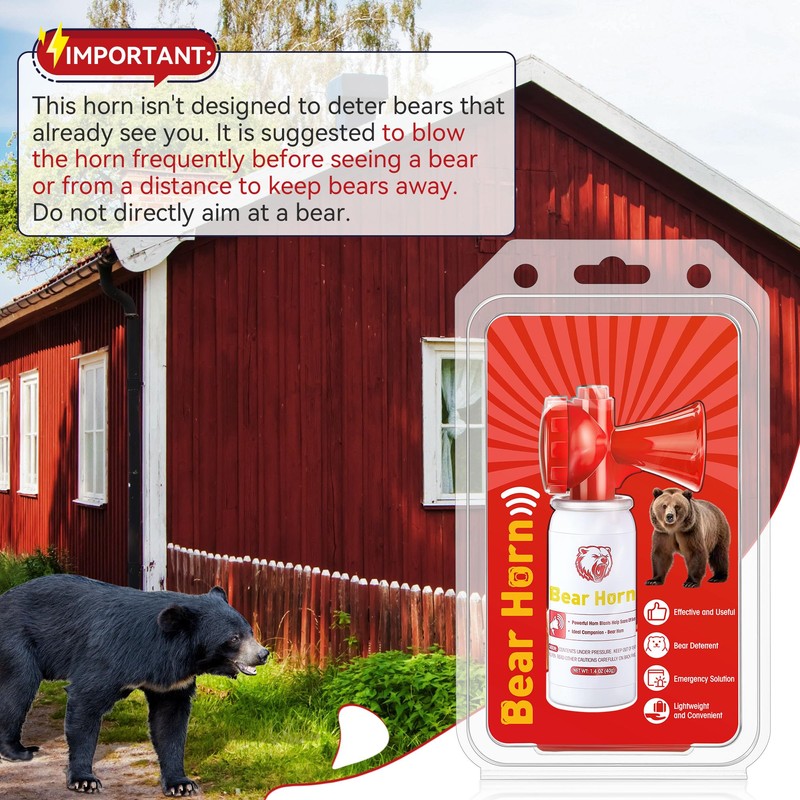 Dunkive 1 Pack Bear Horn to Scare Bears 1.4oz, Very