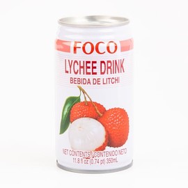 Foco Lychee Drink 11.8 oz - 24 Pack | Authentic Southeast Asian Lychee Juice Beverage, Sweet & Floral, Perfect for Refreshment or Cocktails, Imported from Thailand
