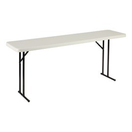 Norwood Commercial Furniture 6 ft Multipurpose Indoor Outdoor Heavy Duty Portable Blow-Molded Plastic Folding Training Seminar Table (18" W x 72" L) Gray