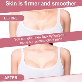 WXYINSPAS Chest Wrinkle Patches, Reusable Hydrogel Anti Aging Chest Pads, Hypoallergenic Silicone Gel Anti Wrinkle Tape for Side Sleeping, Neck & Décolleté, Smooth Fine Lines (chest-2 Pcs)