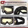 HOPESPANNER Motorcycle Riding Goggles TPU Cycling Sunglasses Yellow Lens Black