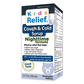 Kids Relief Cough & Cold Syrup Nightime Formula for Kids 0-12 Years (3.4 Fl Oz (Pack of 1))