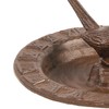 Esschert Design Cast Iron Sundial Bird Bath, Brown, 9.5" Dia.