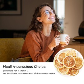 Dried Lemon Slices, 8.8Oz/250g Dehydrated Lemon Slices 100% Natural & No Additives, No Sugar Added, for Cocktails/Christmas Decor/Candles/Crafts